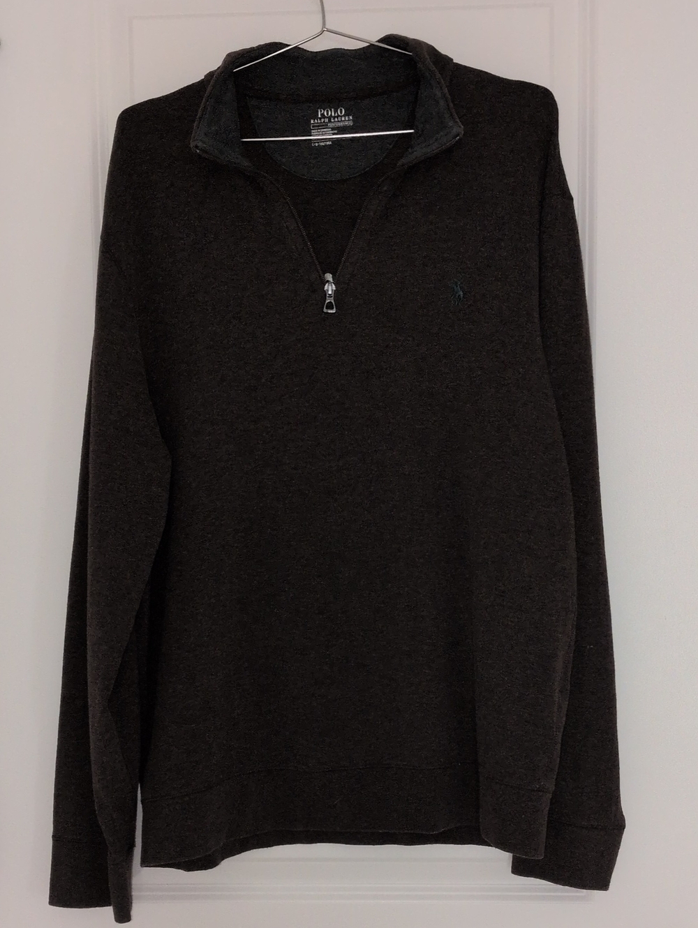 Polo by Ralph Lauren Men's Large Quarter Zip Brown Performance Pullover